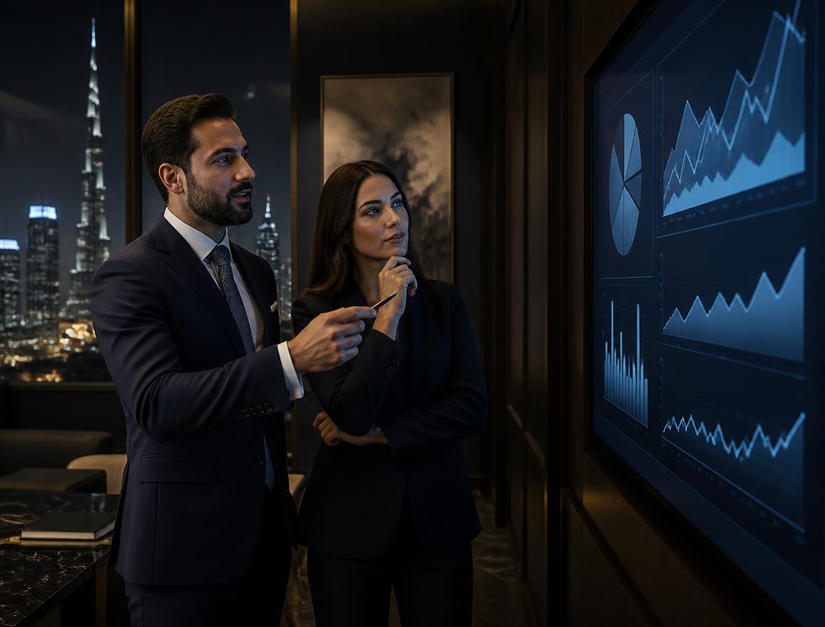 Investor reviewing a portfolio performance report